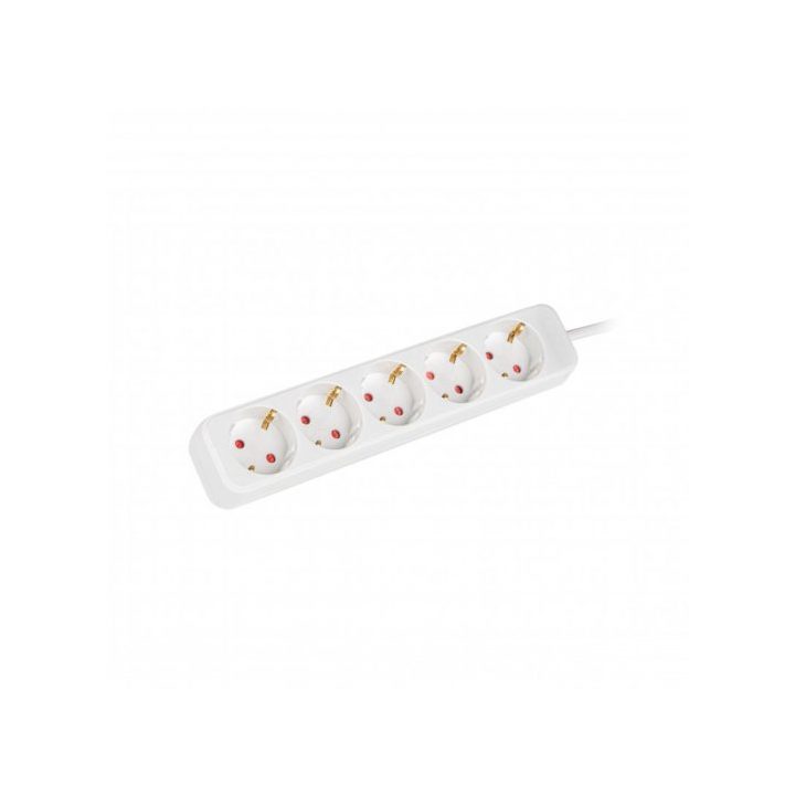 Lanberg Power Strip 5 Schuko Outlets White 3m (PS0-05F-0300-W)