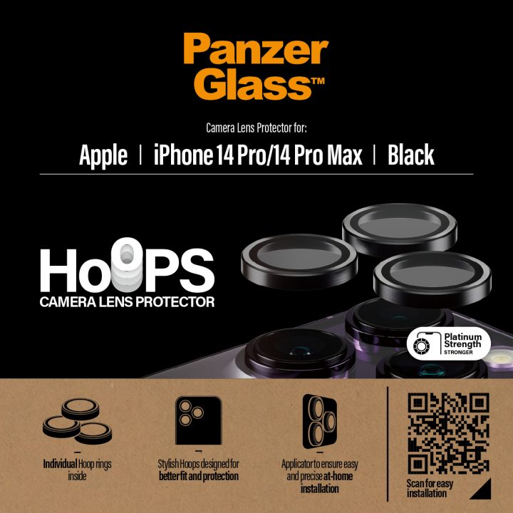PanzerGlass ® Hoops® Camera Lens Protector Black iPhone 14 Pro | 14…