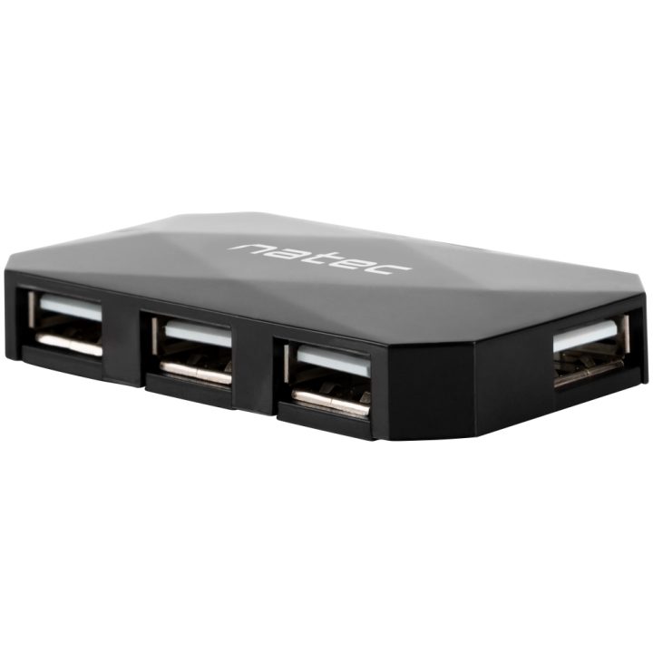 Natec NHU-0647 hub de interface USB 2.0 480 Mbit/s Preto