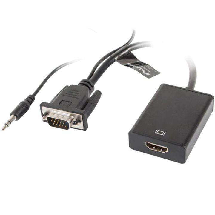 Lanberg VGA Male + 3.5mm Audio Jack to HDMI Female Adapter…