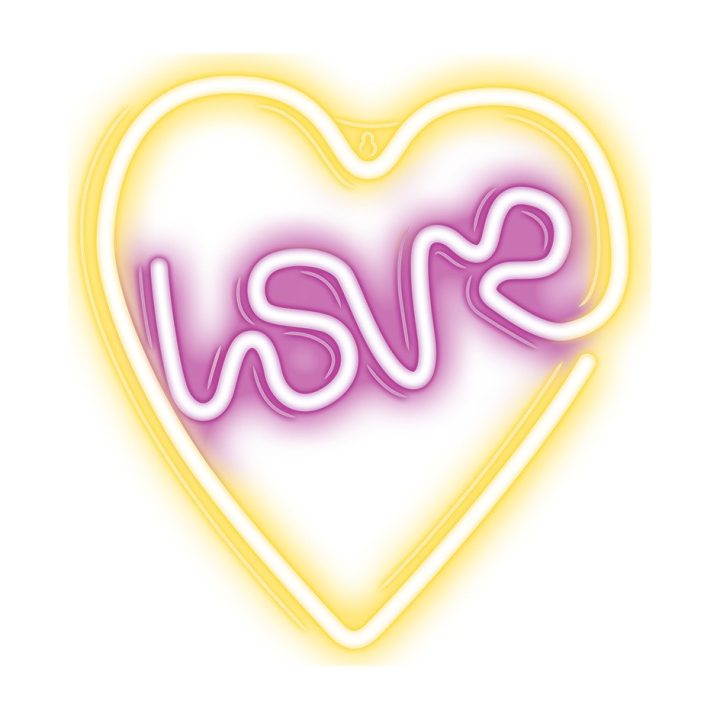 Lâmpada Forever neon LED love heart purple white (RTV100308)