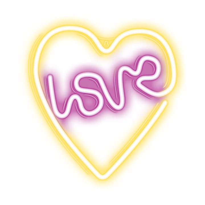 Lâmpada Forever neon LED love heart purple white (RTV100308)
