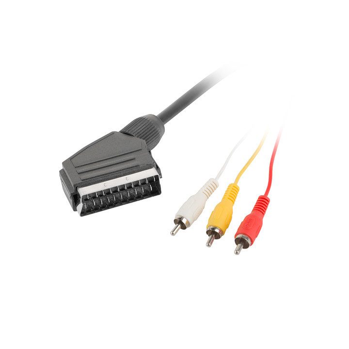 Cable euroconector Lanberg macho-3x RCA macho 1.8m…