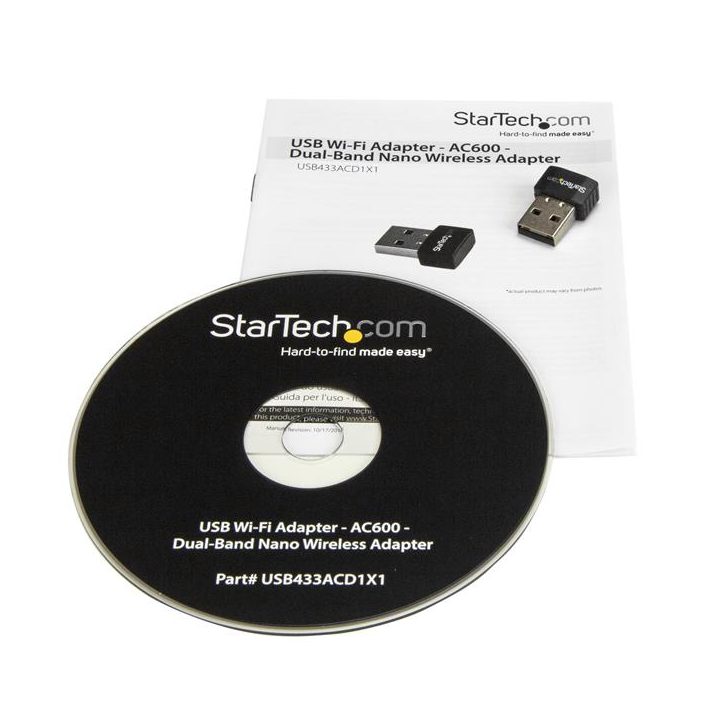 StarTech.com Wireless USB WiFi Adapter – Dual Band AC600 Wireless…