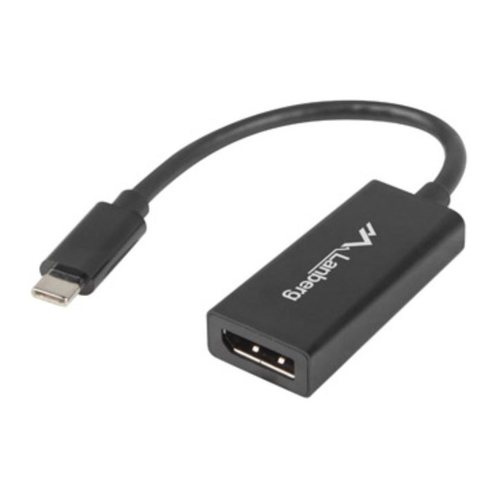 Adaptador USB Lanberg USB-C m 3.1 a DisplayPort h 15cm preto…