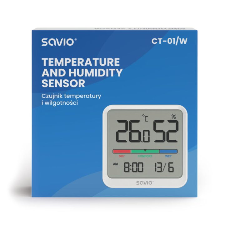 Sensor de temperatura e humidade Savio CT-01/W