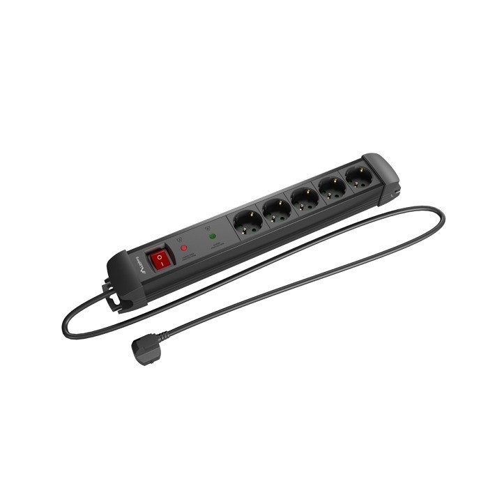 Lanberg SP1 Power Strip 5 Schuko Outlets Surge Protection up to 2500W…