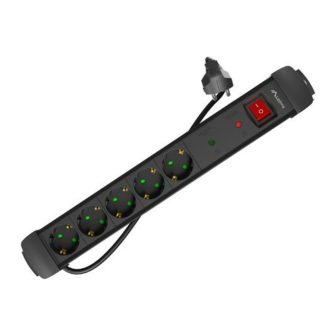 Lanberg SP1-05F-0300-BK base múltiple 3 m 5 salidas AC Interior Negro