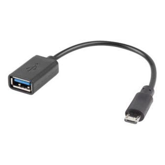 Adaptador Lanberg OTG USB micro(m) 2.0 a USB-a(h) 15 cm preto…