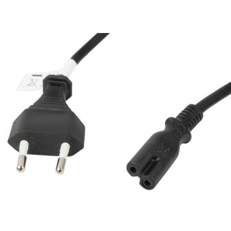 Cabo de alimentação Lanberg oito CEE 7-16 para IEC320 C7 1.8m…