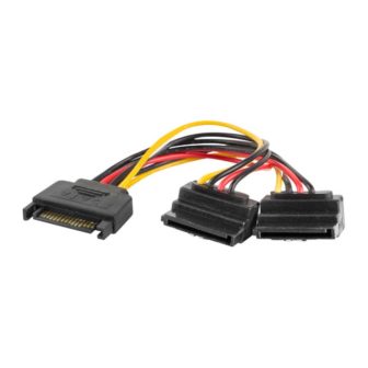 Cabo de alimentação Lanberg SATA macho-2x SATA fêmea 15cm…