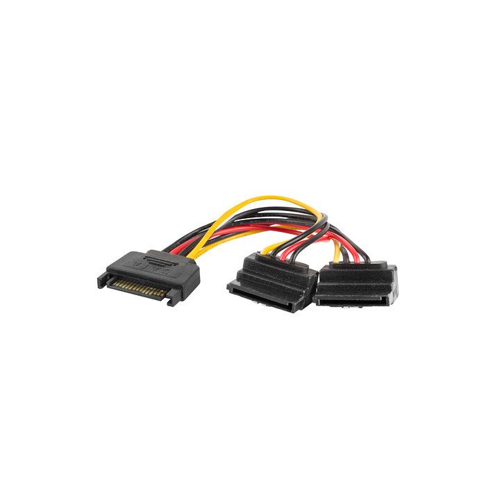 Lanberg SATA Power Cable Male to 2x Female 15cm (CA-SASA-10CU-0015)