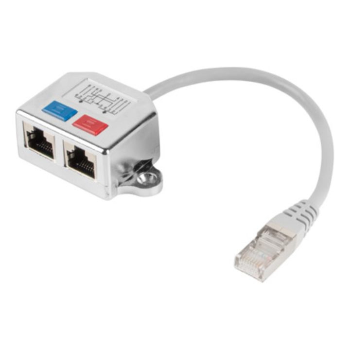 Adaptador Lanberg splitter Ethernet FTP RJ45 para 2x RJ45 (AD-0026-S)