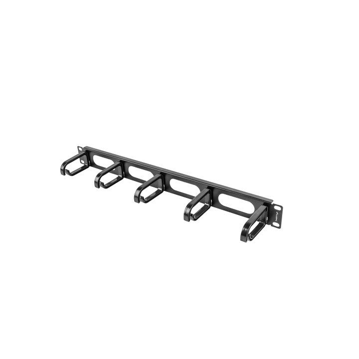 Lanberg Cable Organizer 5 Rings 19 inch 1U Type B Black (AK-1205-B)