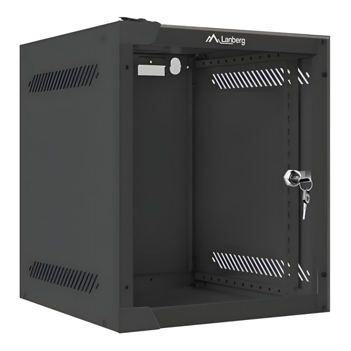 Lanberg Wall-Mount Rack Cabinet 10-inch 6U - 280x310 Flat Pack Black…