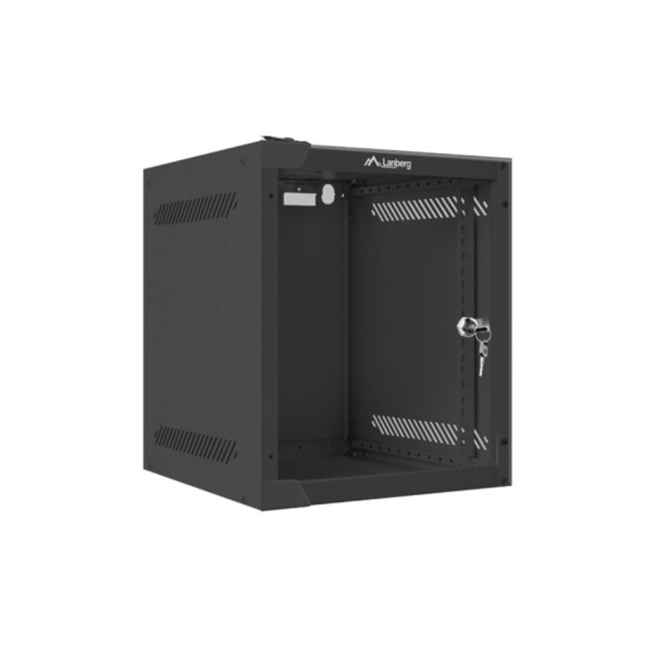 Lanberg Wall-Mount Rack Cabinet 10-inch 6U - 280x310 Flat Pack Black…