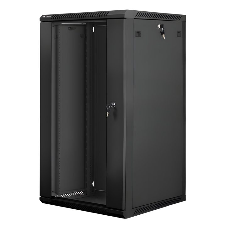 Lanberg WF01-6622-10B armário rack 22U Bastidor de parede Preto