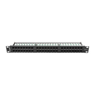 Patch panel Lanberg 48 portas 1U cat.6 19 polegadas preto…