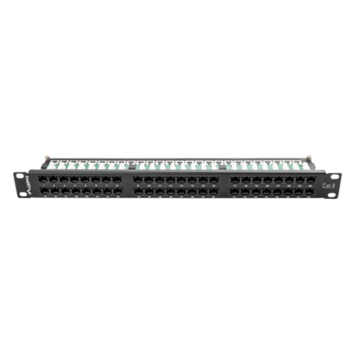 Lanberg 48-Port 1U Cat.6 19-Inch Patch Panel Black (PPU6-1048-B)