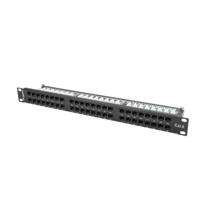 Lanberg 48-Port 1U Cat.6 19-Inch Patch Panel Black (PPU6-1048-B)