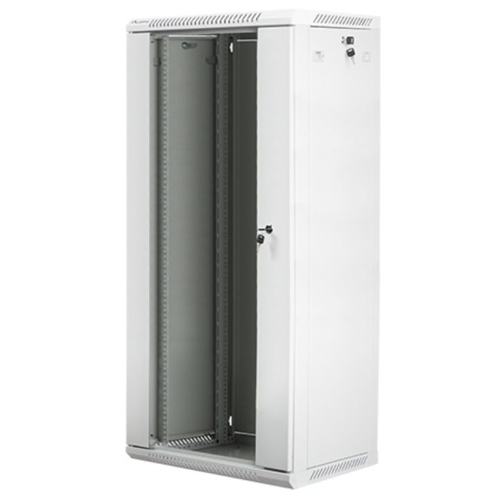 Lanberg 19-inch 27U 600x450 wall-mount rack cabinet (flat pack) gray…