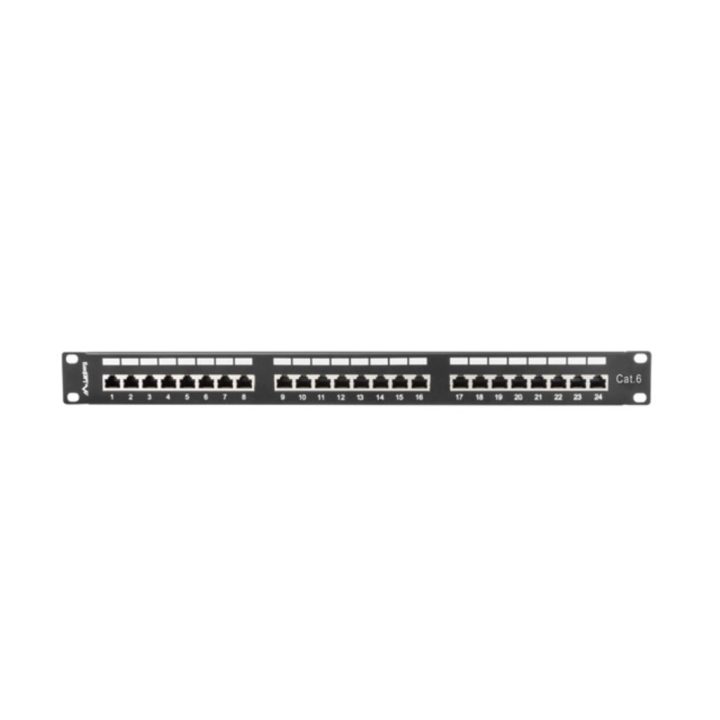 Patch panel Lanberg 24 portas 1U cat.6 SFTP 19 polegadas rack preto…