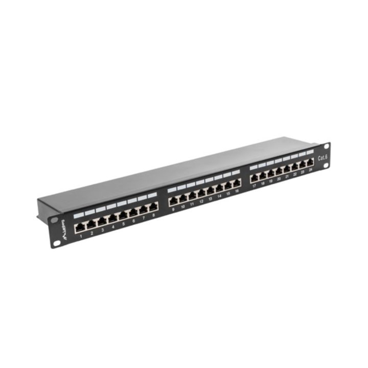 Lanberg Patch Panel 24 Ports 1U Cat.6 SFTP 19-inch Rack Black…