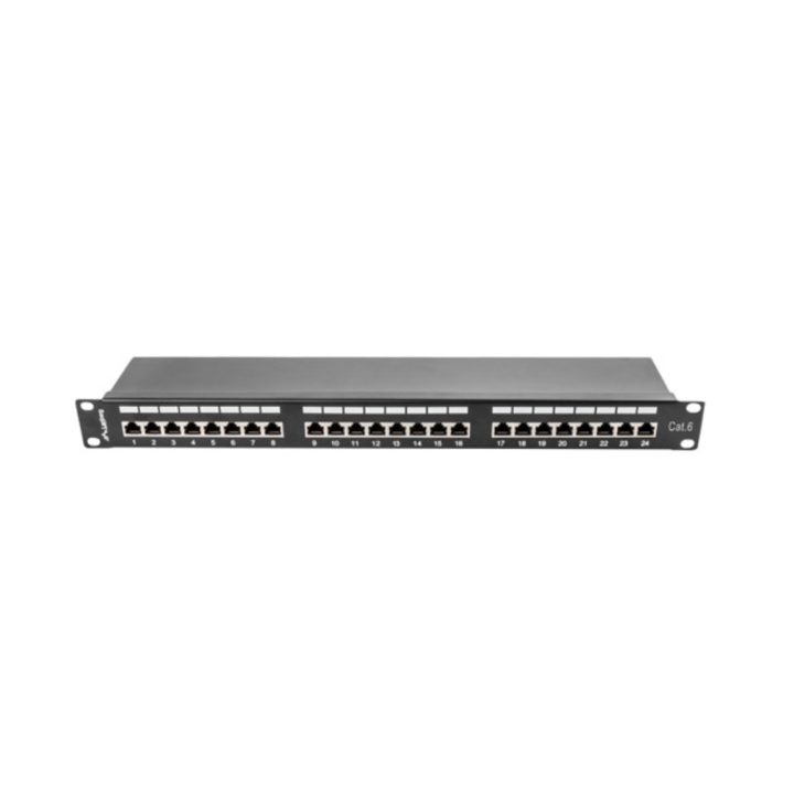 Patch panel Lanberg 24 puertos 1u cat.6 sftp 19 pulgadas rack negro…