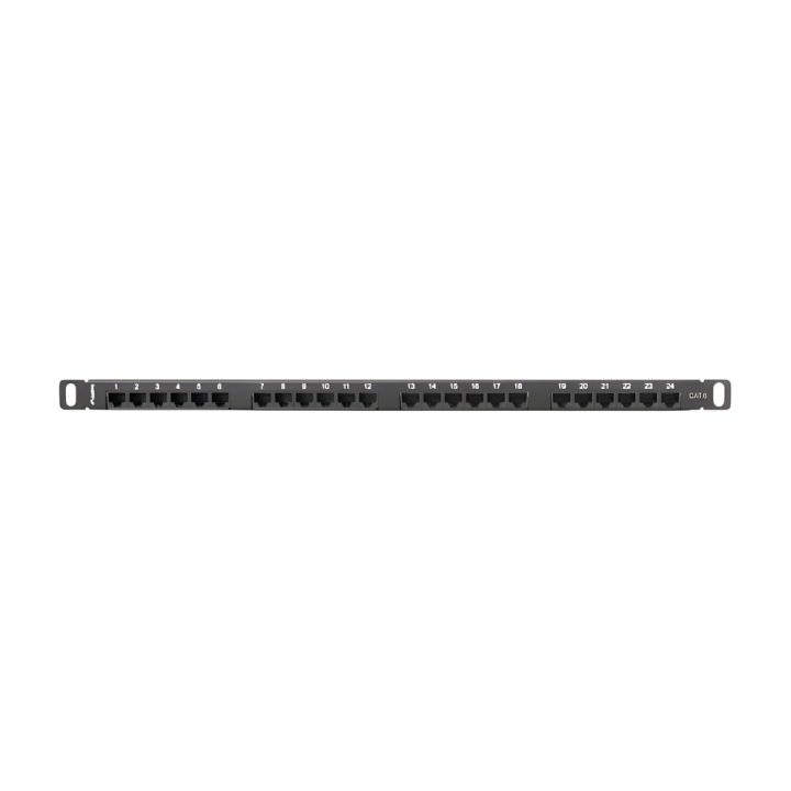 Patch panel Lanberg cat.6 UTP 24 puertos 0.5u rack 19 negro…
