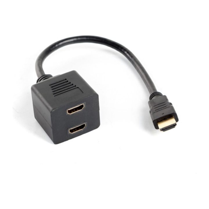 Adaptador Lanberg HDMI macho-HDMI fêmea x2 splitter 20cm (AD-0019-BK)