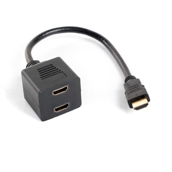 Adaptador Lanberg HDMI macho-HDMI fêmea x2 splitter 20cm (AD-0019-BK)