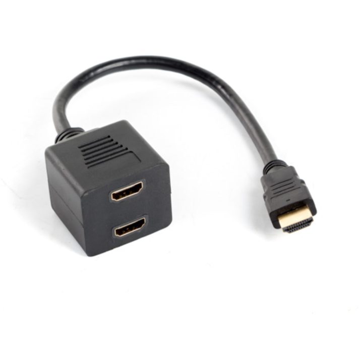 Lanberg HDMI Male to 2x HDMI Female Splitter Adapter 20cm (AD-0019-BK)