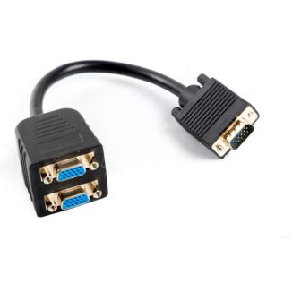 Adaptador Lanberg VGA-VGA x2 20cm VGA (D-Sub) (AD-0020-BK)