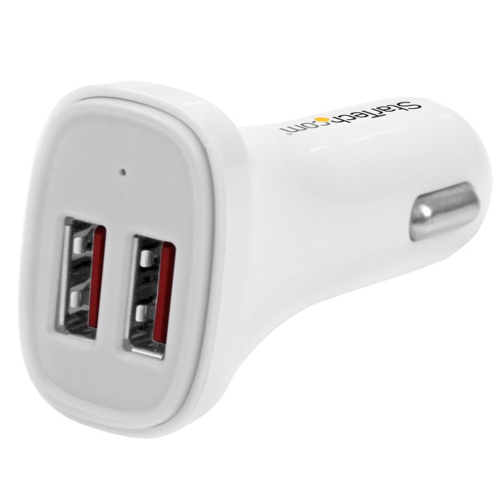 StarTech.com Two-Port USB Car Charger - 24W / 4.8A - White