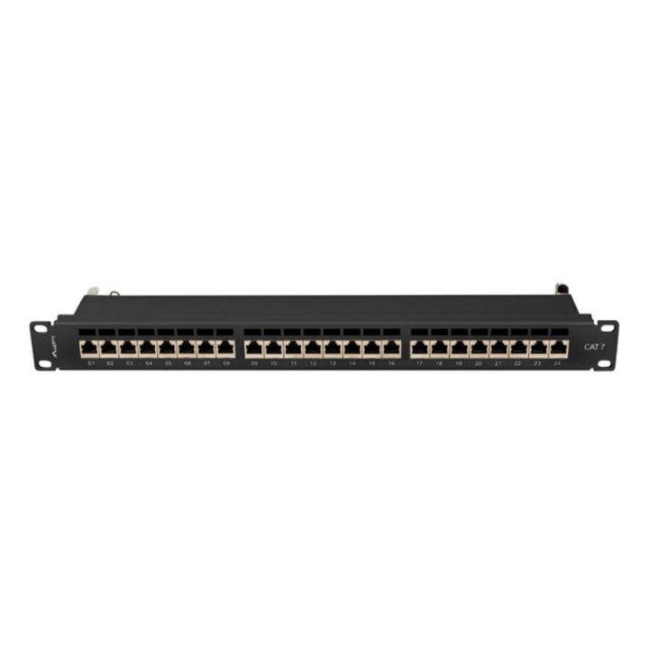 Patch panel Lanberg 24 portas 1U cat.7 FTP 19 polegadas preto…