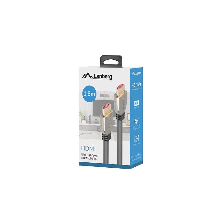 Lanberg V21 8K 60Hz m-m 1.8m HDMI Cable (CA-HDMI-30CU-0018-BK)