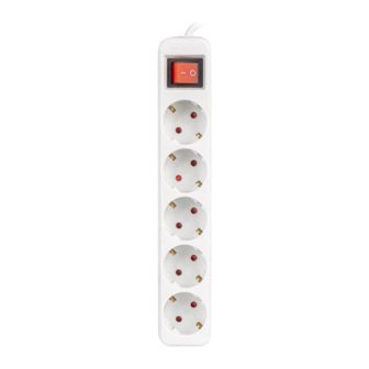 Lanberg Power Strip 5 Schuko Outlets with Child Protection White 1.5m…
