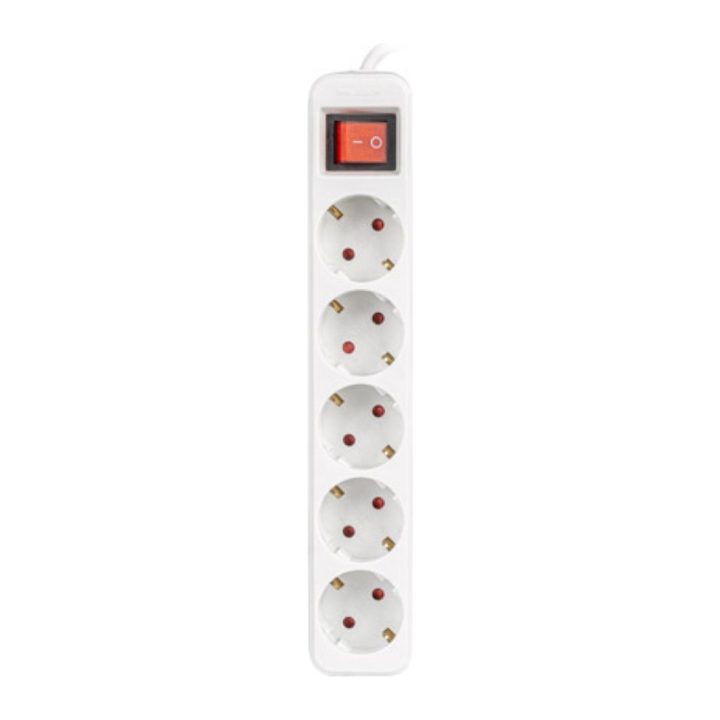 Regleta Lanberg 5 tomas schuko con protecion blanca 1.5m…