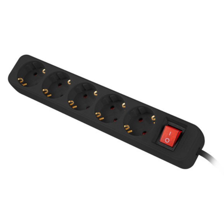 Lanberg Power Strip 5 Schuko Outlets with Child Protection Black 3m…