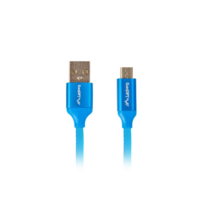 Lanberg USB 2.0 Male to Micro USB Male Cable Quick Charge 3.0 1m Blue…