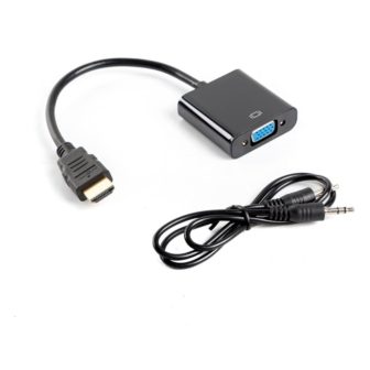 Adaptador Lanberg HDMI macho-VGA hembra + minijack 3.5mm hembra 20cm…