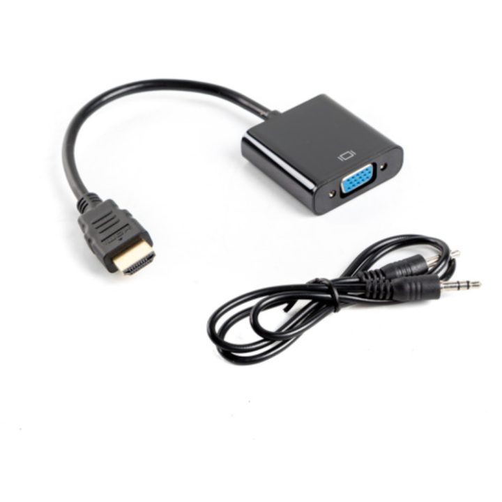 Adaptador Lanberg HDMI macho-VGA fêmea + minijack 3.5mm fêmea 20cm…