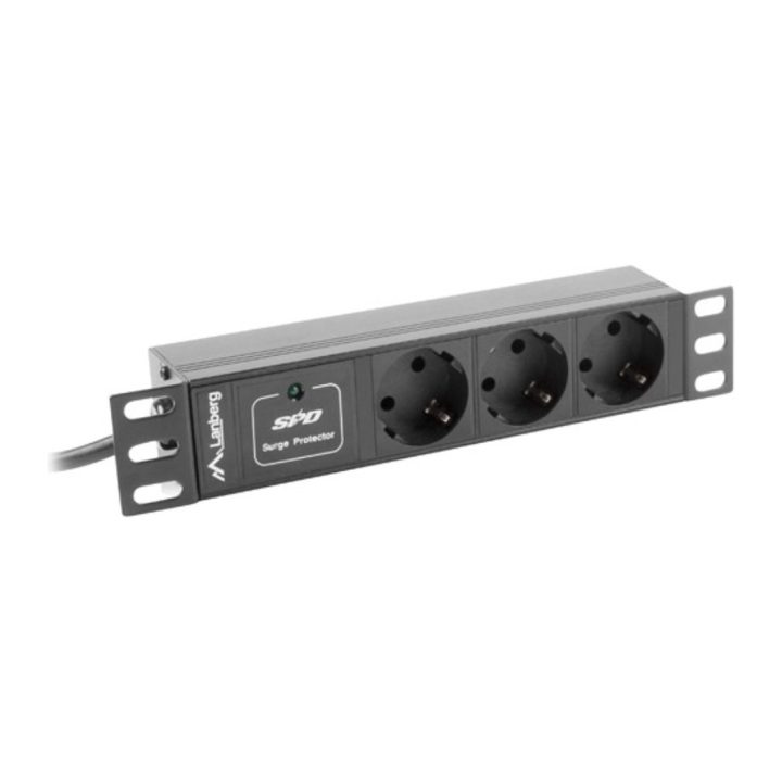 Regleta Lanberg 1u 16A 3x schuko rack 10 pulgadas 2m negro…