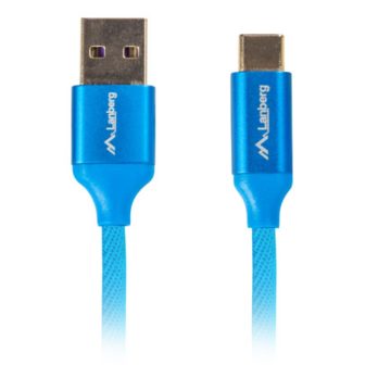 Cabo USB Lanberg 2.0 macho-USB-C macho quick charge 3.0 1.8m azul…