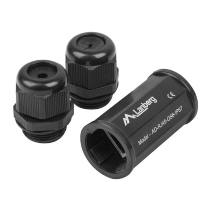 Lanberg RJ45 Female-to-Female Adapter (AD-RJ45-OS6-IP67)