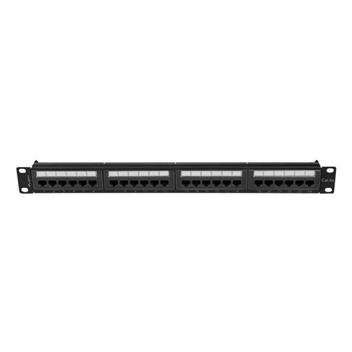 Patch panel Lanberg 24 puertos 1u cat.6a UTP 19 pulgadas negro…