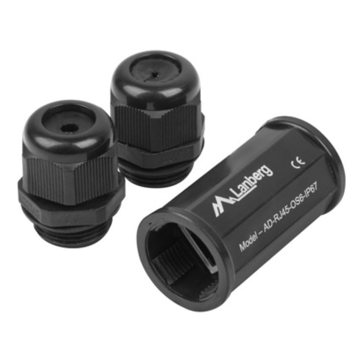 Adaptador RJ45 Lanberg fêmea-fêmea (AD-RJ45-OS6-IP67)