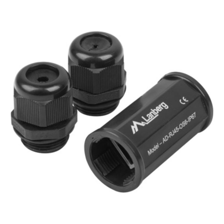 Lanberg RJ45 Female-to-Female Adapter (AD-RJ45-OS6-IP67)