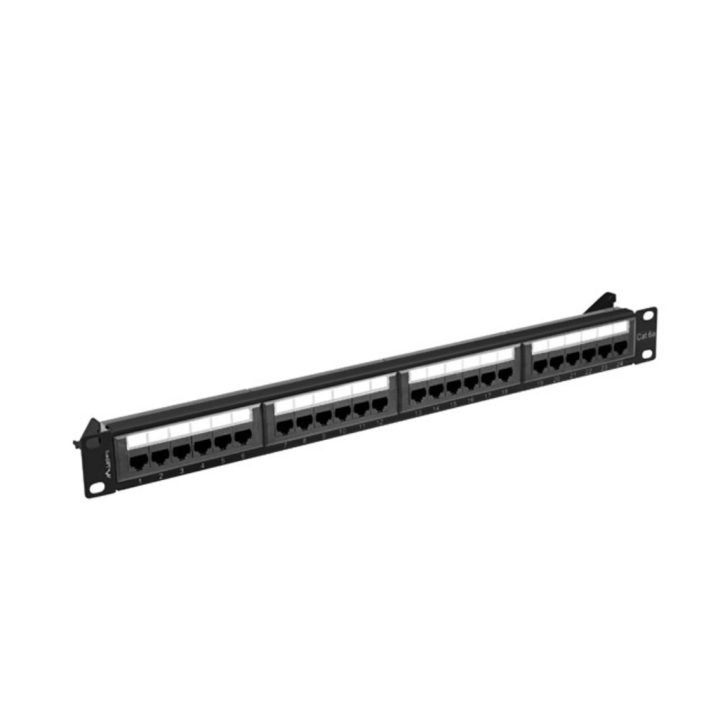 Patch panel Lanberg 24 portas 1U cat.6a UTP 19 polegadas preto…