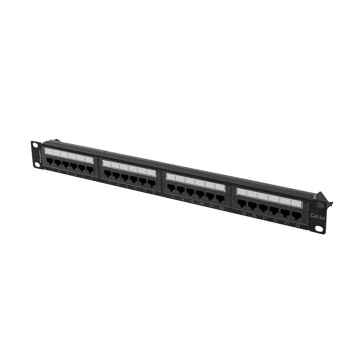 Lanberg 24-Port 1U Cat.6A UTP 19-Inch Black Patch Panel (PPUA-1024-B)
